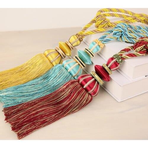 One pair tieback European curtain hanging ball colorful strap simple decorative accessories tassel hanging ear tie tape M292