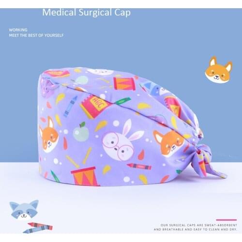 Women Scrub Caps,Nurse Accessories,Pet/Denistry/Beauty Salon Clinic Dust-free Work Hat,Comfortable Cotton Cap