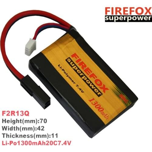 1pcs FireFox 7.4V 1300mAh 20C Li Po AEG Airsoft Battery F2R13Q