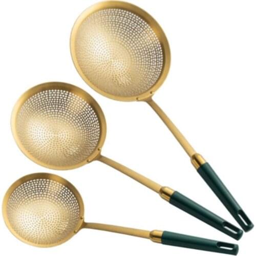 1Pcs Stainless Steel Filter Mesh Colander For Gold-plated Hot Pot Colander Kitchen Mesh Filter Spoon Cookware Cooking Tools