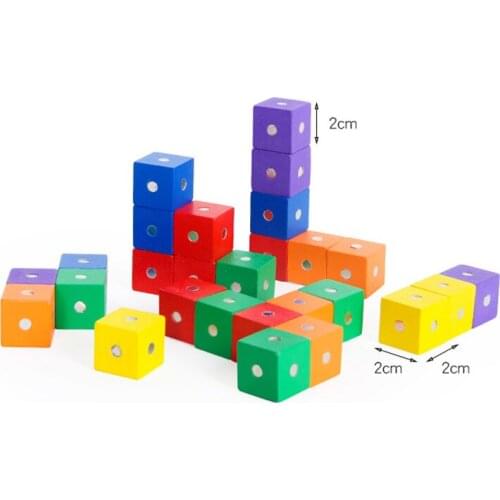 10pcs Magnet Cube Wood Puzzle Toys Children Magnetic DIY Model Building For Kids Educational Math Gift