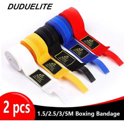 2 Rolls 1.5/2/3/5M Cotton Boxing Bandage Sports Strap Sanda Kick Boxing MMA Hand Gloves Wraps Belt Boxing Sports Wraps Bandage
