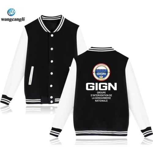2020 France Special Elite Police Forces Unit GIGN Gendarmerie Jacket Hoodies Baseball Uniform Mens Casual GIGN Sweatshirt