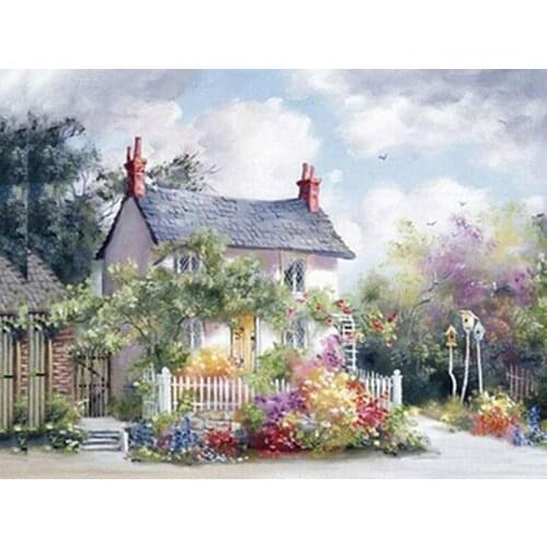 3D Diamond Embroidery Round Diamond Landscape Diamond Painting Cottage Rhinestones Embroidery Diamond Cross Stitch