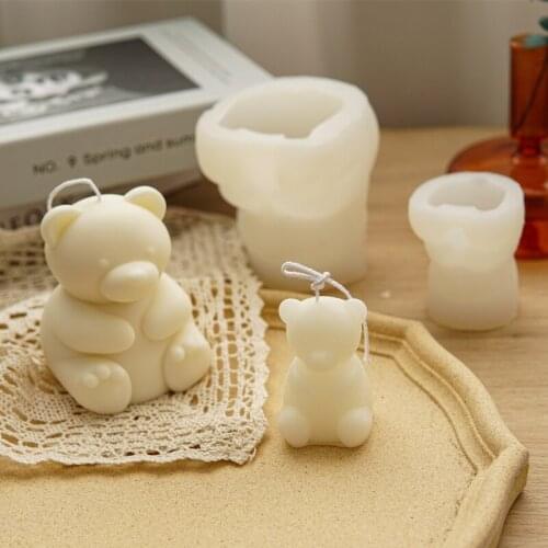 3D Cute Gummy Bear Silicone Handmade Aromatherapy Candle 2 Sizes Mold DIY Soap Chocolate Mould Home Ornament Decoration Tools