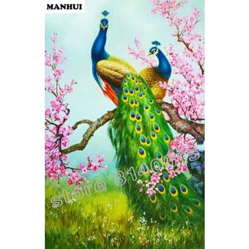 Diamond painting Animal Peacock 3D square drill Diamond painting mosaic pasted full cross stitch Crafts Home Decoration BFC377