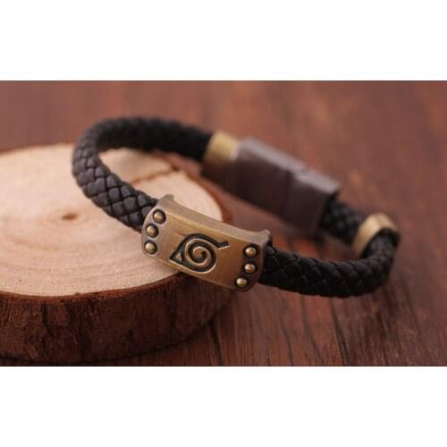 Anime Naruto Knit Bracelet Cosplay Costumes Accessories Props Black Punk Fashion Bracelets