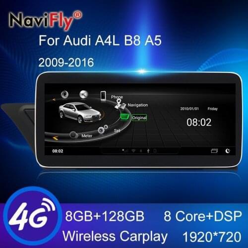 NaviFly 8GB+128GB Wireless Carplay Android All In One Car Intelligent System For Audi A4 A5 2009 2010 2011 2012 2013 2014 - 2016