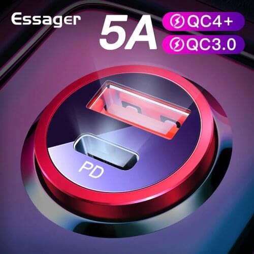 Essager Quick Charge 4.0 3.0 USB Car Charger QC4.0 QC3.0 PD Auto Type C Fast Car Phone Charger For iPhone Xiaomi Huawei Mate 20