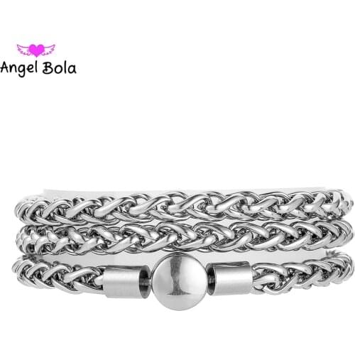 Bracelet for Men Women Curb Cuban Link Chain Stainless Steel Mens Womens Buddha Bracelets Chains Wristband Jewelry