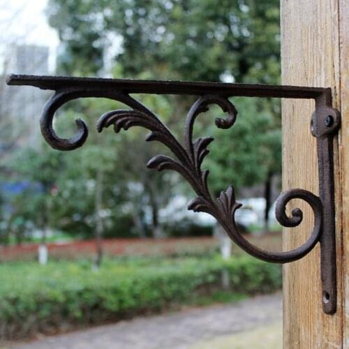 Cast Iron Craftwork Table Top Triangle Support Frame Bracket Shelf Rack Home Garden Furniture Decoration
