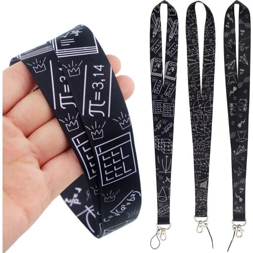 DZ1475 Advanced Mathematical Formula Lanyards Keychain Holder ID Card Pass Hang Rope Lariat Lanyard Key Chain Math Lovers Gifts