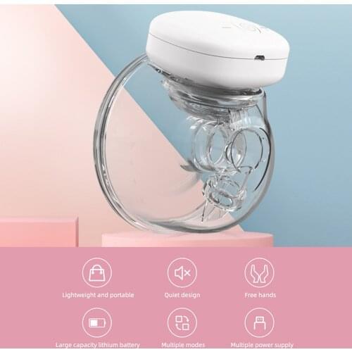 YOUHA 2 Sets Wearable Breast Pump 28mm Rechargeable Breastfeeding Milk Collector 3 Modes 9 Suction Levels Electric Breast Cup