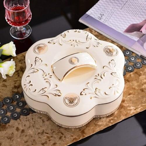 European Ceramics Chest Box Luxury Creativity Organizer Large Sculpture Compartment Storage Box Ornament Cajas Sweetbox ED50SB