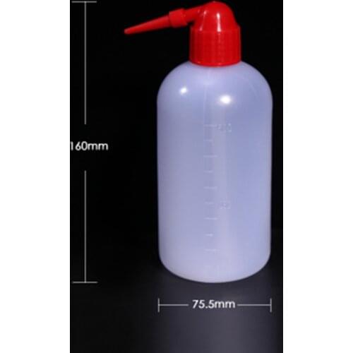 2pcs/lot 500ml Plastic Red top cap Squeeze Bottle Tattoo Wash Bottle Container Medical Bottle Lab Supplies
