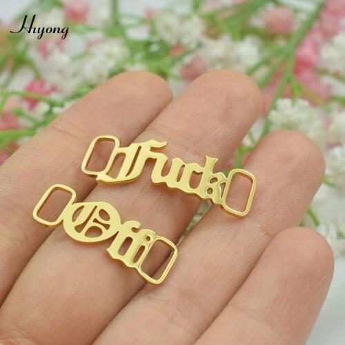 Custom Name Shoe-buckle Personalized Old English Letter Shoes Accessories Stainless Steel Shoe Tags Customized Nameplate Jewelry