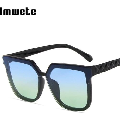 Imwete Trend Square Sunglasses Women Men Vintage Beach Spectacles UV400 mirror Gradient Frames Outdoors Shade Glasses
