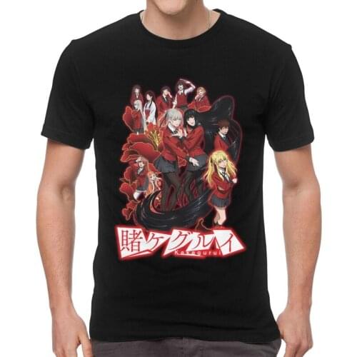 Kakegurui Compulsive Gambler T-shirt Men Novelty T Shirt Short Sleeve Cotton Anime Manga Tshirt Unique Tees Tops
