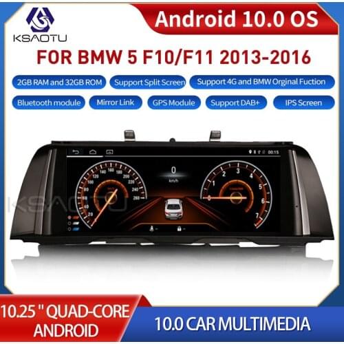 KSAOTU 1051 10.25" 4-Core Android 10.0 Auto radio for BMW 5 Series F10/F11 (2013-2016) with NBT System 4G WiFi Bluetooth