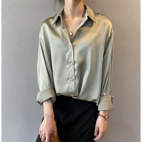 MAKEACE Womens Satin Shirts