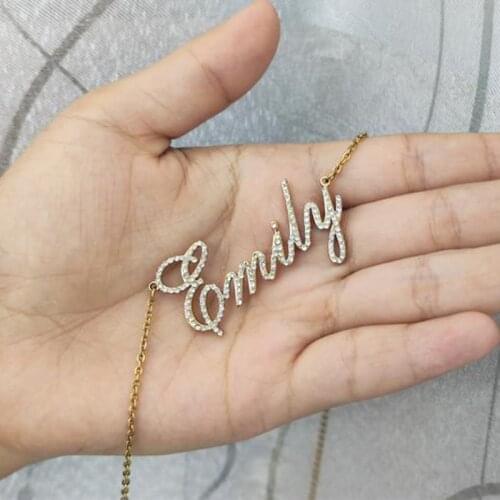 4A Iced Out Zirconia Necklaces Personalized Custom Letter Necklaces Pandent Delicate Womens Jewelry Valentines Day Gift