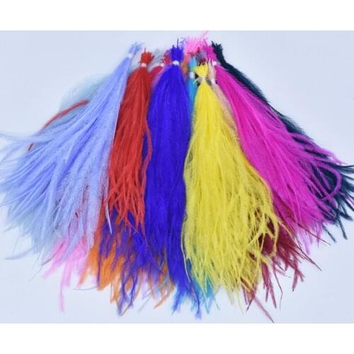 Natural Ostrich Feathers Silk Fluffy 15-20cm Black Ostrich Feather Trim Feathers for Crafts Plumas Trimmings Sewing Needlework