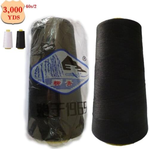 Sewing thread 40s/2 polyester 3000y/spool color black and white