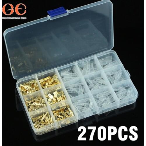 270PCS Electrical Wire Crimp Terminal Connector Male Female Spade Assorted Kit car accessories wire connector contacts