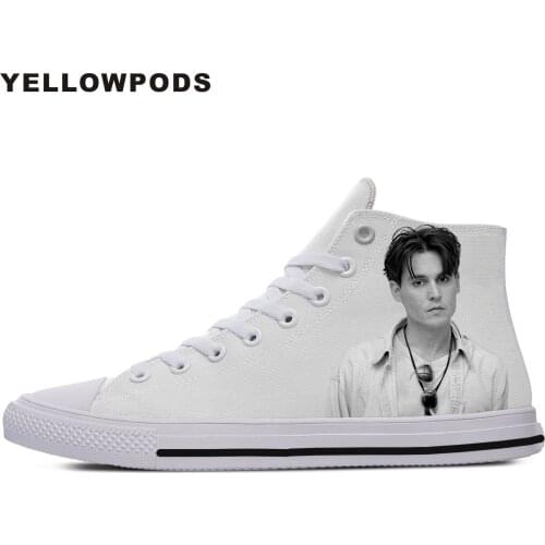 Personality Mens Casual Shoes Hot Cool Pop Funny High Quality Handiness Johnny Depp Cute Cartoon Custom Sneakers White