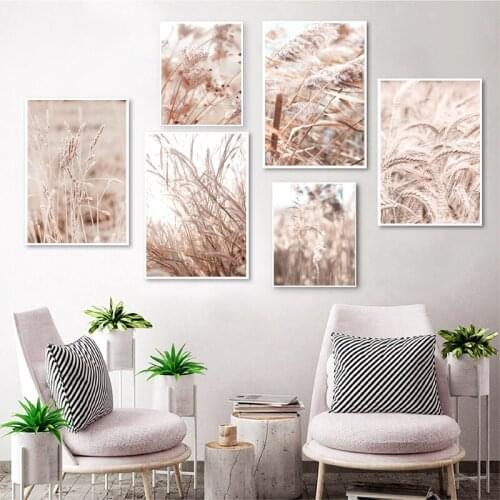 Autumn Natural Plant Landscape Wheat Leaf Nordic Posters and Prints Canvas Painting Wall Art Pictures for Living Room Home Decor