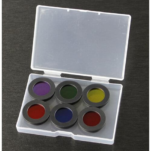 5PCS Datyson 1.25 Inches M28*0.6mm Color Filter 6 Colors Set Yellow Orange Red Green Blue Moon Nebula Filter Aluminum Box