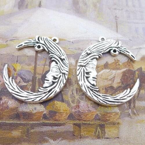 12pcs/lot New Moon Charms Tibetan Silver Color Tone Pendant Aesthetic Accessories Handmade DIY Jewelry Making Supplies
