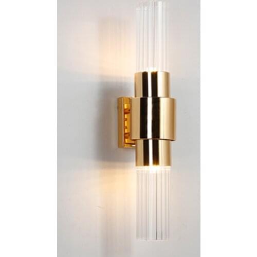 Post-modern Iron Glass Lamps Nordic Living Room Lamp Bedroom Bedside Lamp Stairway Wall Lamp Modern Wall Sconce Light Fixture