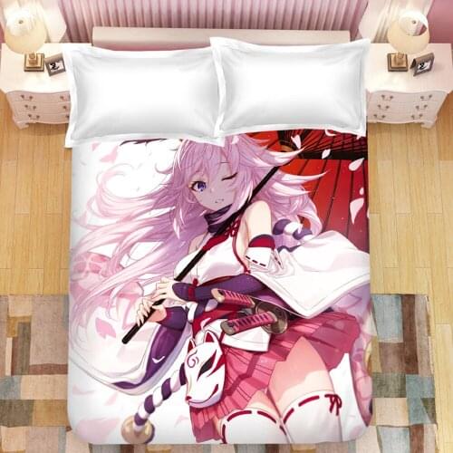 Yae Sakura Anime 3D Printed Bed Sheet Coverlet Children Room Bed Sheet Bed Linen (NO Duvet Cover Pillowcase) 03
