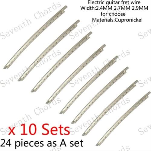 10 Set Copper Nickel alloy Electric guitar fret wire,Cupronickel Fingerboard fret wire 24 pcs as a set / Width 2.4mm&2.7mm&2.9mm