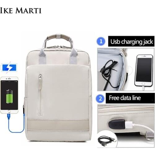 IKE MARTI Laptop Backpacks Women 15.6 Inch Daypack School Bag Sac A Dos Femme 2021 Man Waterproof Charging Daily Use Backpacks