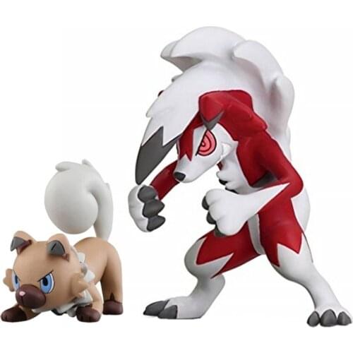 TAKARA TOMY Pokemon Anime Sun and Moon Pokemon Lycanroc Evolution Figure Model Collectible Action Toys Gifts for Kids