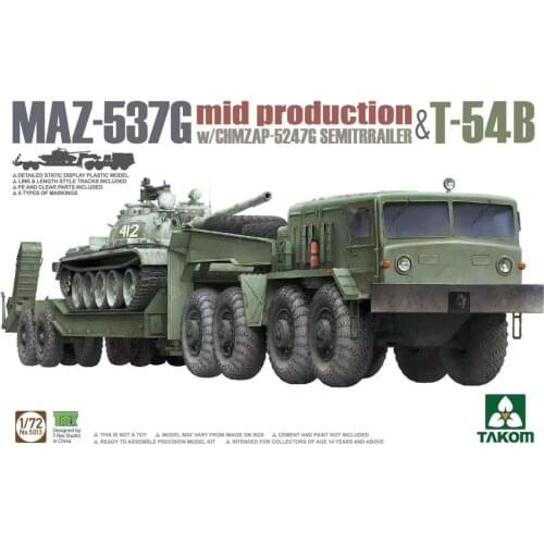 TAKOM 5013 1/72 MAZ-537G w/ChMZAP-5247G & T54B Plastic model kit