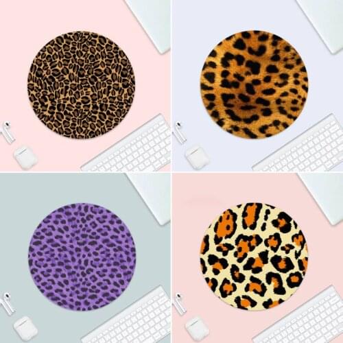 Animals Leopards Unique Desktop Pad Mice Retail Small Rubber Mousepad Desk Table Protect Game Office Work Round Mouse Mat pad