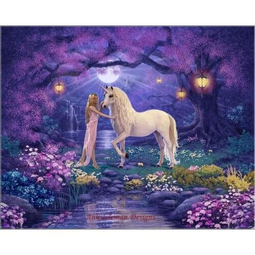 Embroidery Counted Cross Stitch Kits Needlework - Crafts 14 ct DMC DIY Arts Handmade Decor - Unicorn Garden