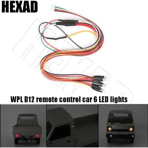 WPL D12 RC Car Spare Parts Upgrade Modified Light Group Lamp LED 3MM White Red Yellow
