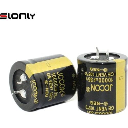 2pcs-10pcs 10000uF 35V 30x30mm JCCON Horn Black Gold Audio Amplifier Filter Aluminum Electrolytic Capacitors