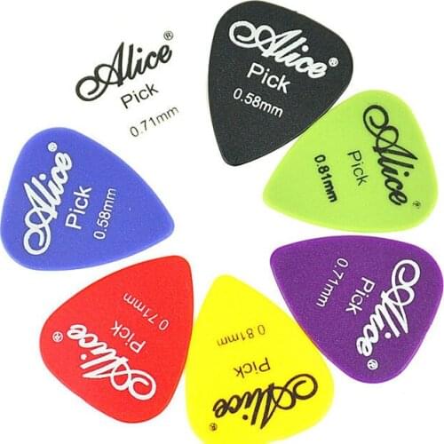 100pcs Alice Guitar Picks Pick Plectrum Various Colors 6 Gauges Available Sellect 0.58mm/0.71mm/0.81mm/0.96mm/1.2mm/1.5 mm