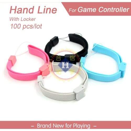 100pcs/lot Black/Grey/Blue/Pink Wrist Strap Hand Strap Lanyard For Wii WiiU remote controller PS3 move/PSV/3DS