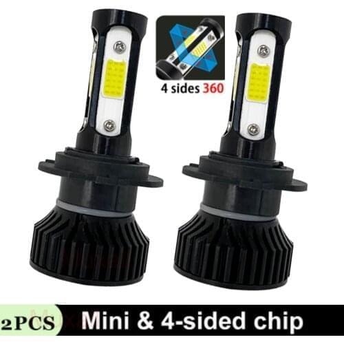 2PCS H4 H7 LED Mini Car Headlight 4-sided Chip H3 H11 H8 H9 H1 9006 HB2 9003 HB3 16000LM HB5 HB4 9005 Car Lights Bulb Fog Light