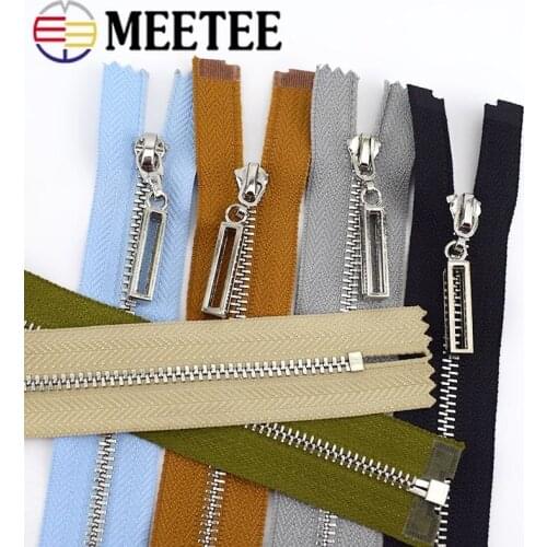 4pcs 15/18/20/25/30cm Close-End 40-70cm Open-End 3# Metal Zipper DIY Coat Decoration Zip Garment Sewing Material ZA095