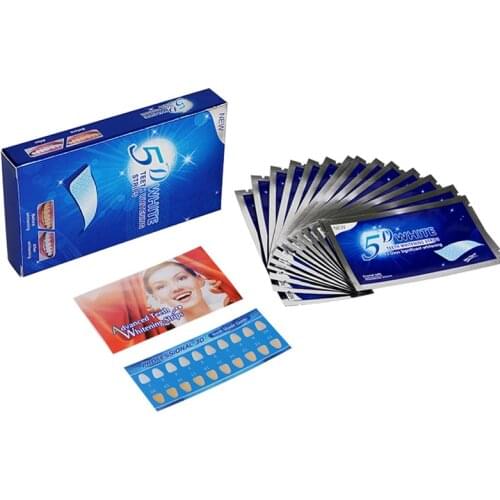 5D Gel Teeth Whitening Strips White Tooth Dental kit Oral Hygiene Care Strip for false Teeth Veneers Dentist seks Whiten gel