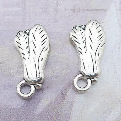 Newest 8Pcs 24*11mm Antique Silver Plated Alloy Fashion Cabbage Charms Vegetable Necklace Earrings Charms For DIY Jewelry Making
