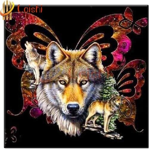 Diamond painting Butterfly, wolf 5d diy handmade diamond embroidery animal kit full square/round drill mosaic home decortion