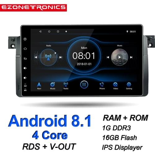Auto Android 8.1 For BMW E46 M3 318i 320i 325i Car multimedia Stereo 9inch IPS Touch Screen GPS Bluetooth WiFi RDS DVR SWC BT SD